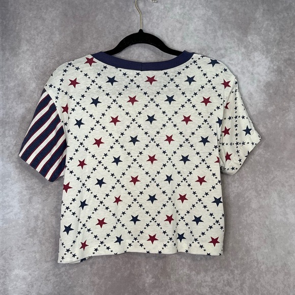 Vintage 90's Backyard Blues Americana Stars and Stripes Crop‎ Top Women's Size L - Picture 6 of 7